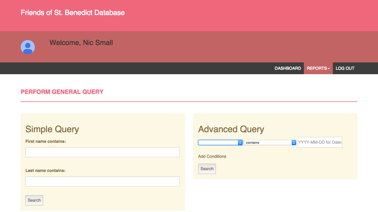 Friends of St. Benedict Database Nic Small