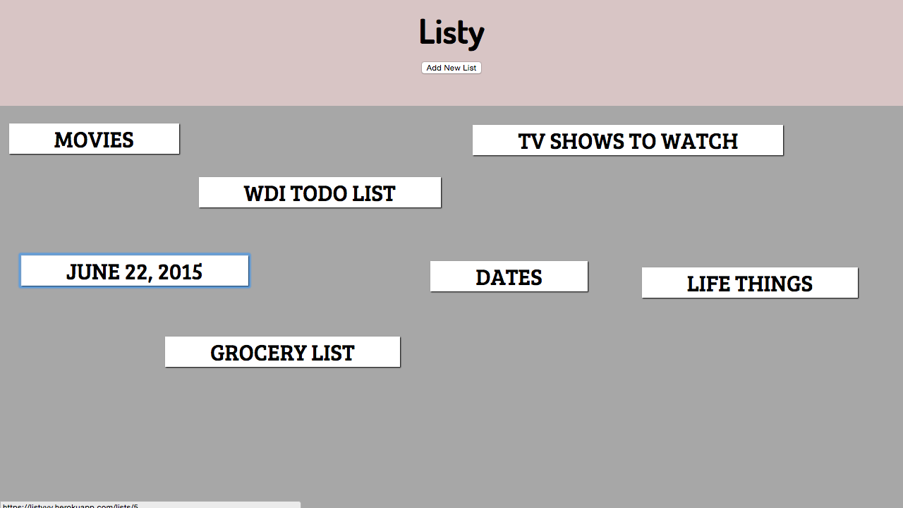 Listy by Nic Small